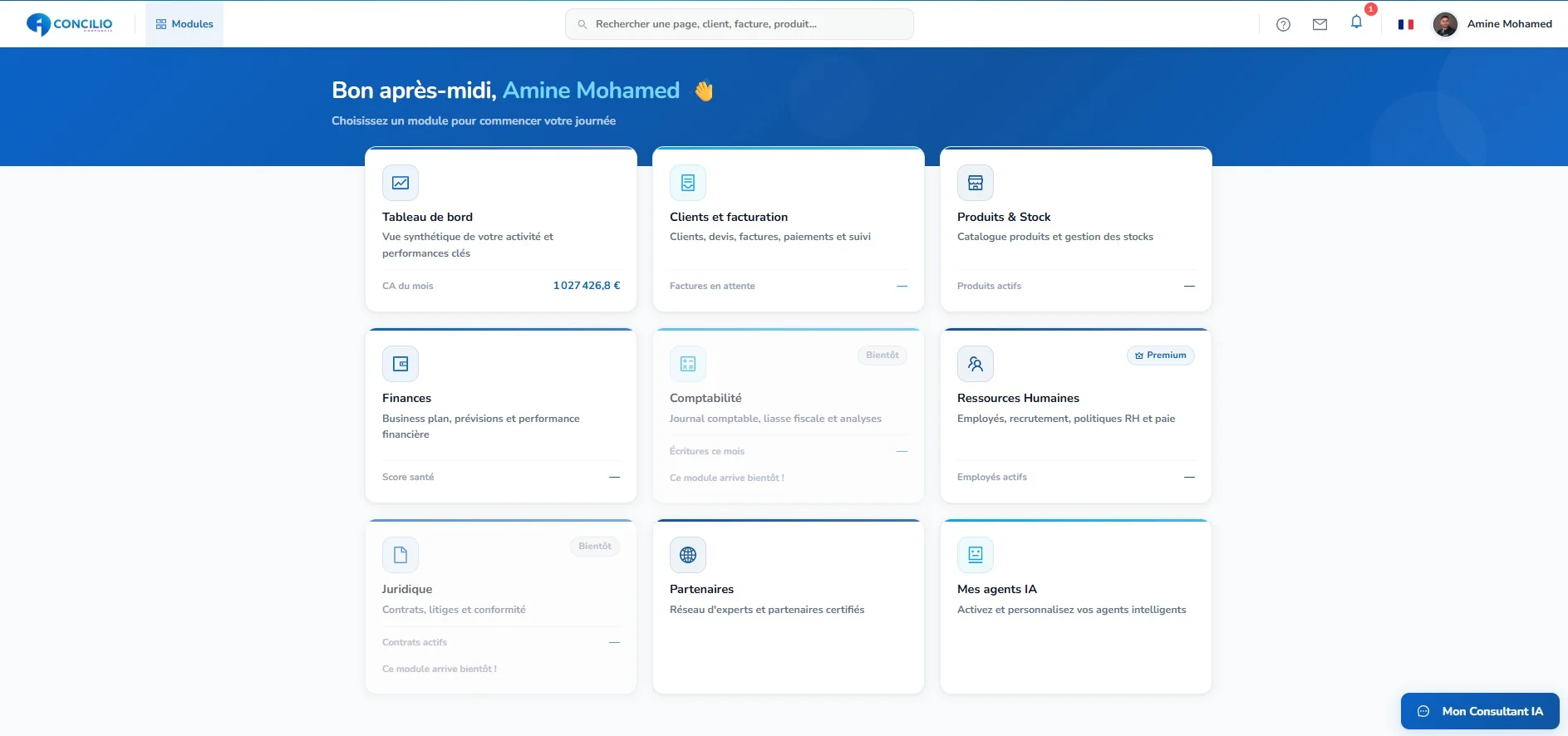 Platform home: the management modules